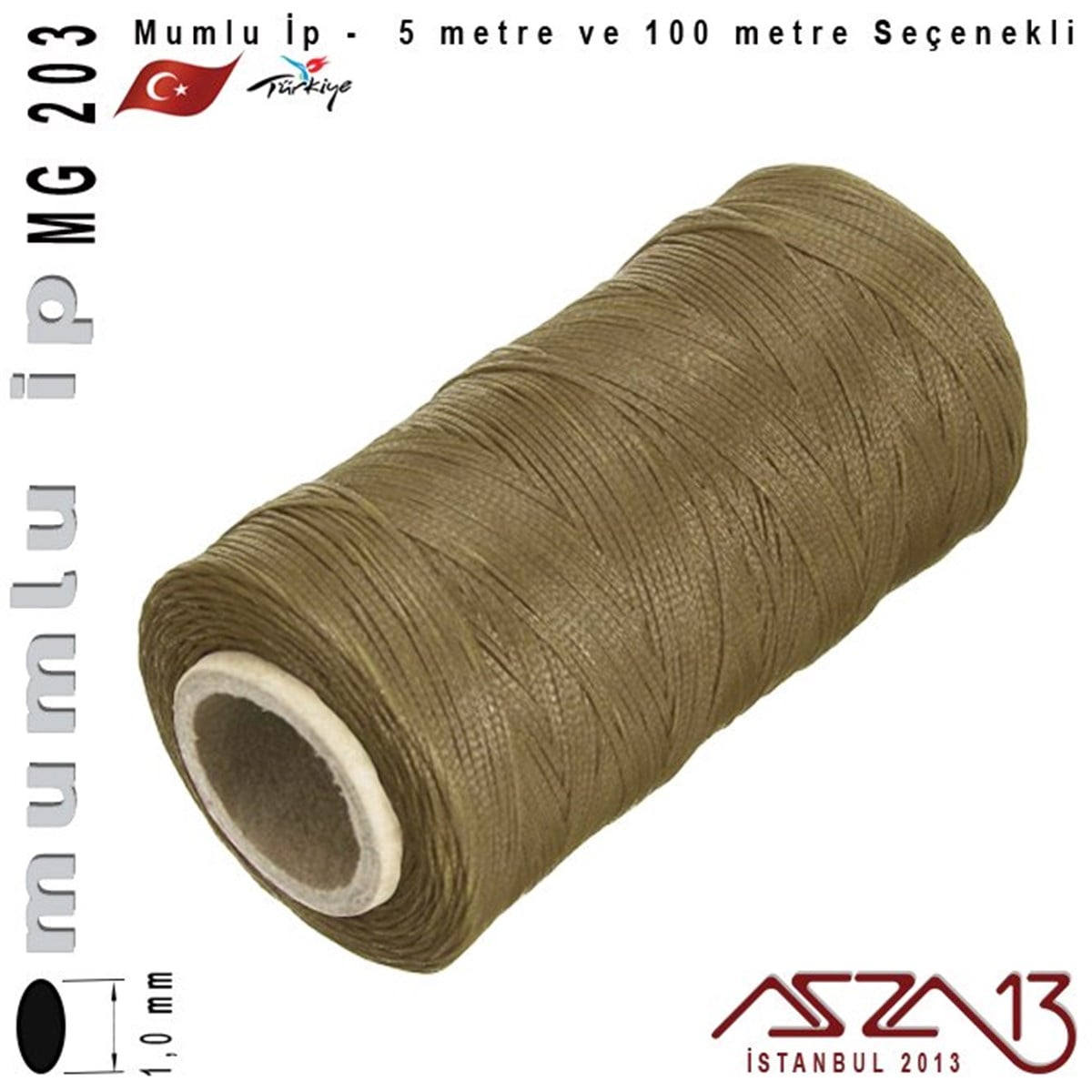 İpler, Kordonlar, MisinalarTAKI MALZEMEKord İplikMG 203, Megafil Extra Mumlu İp - 1,0 mm Kalınlıkta / 5 veya 100 metre