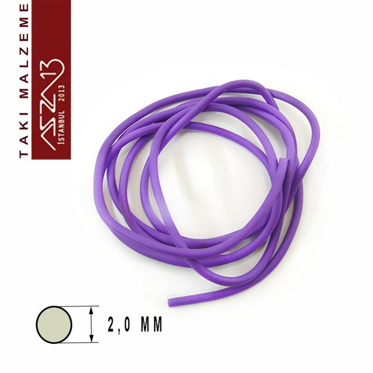 İpler, Kordonlar, MisinalarTAKI MALZEMEMarkasızNeon Mor 2,00 mm Kauçuk Esnek Kordon / Paket İçeriği 1 m