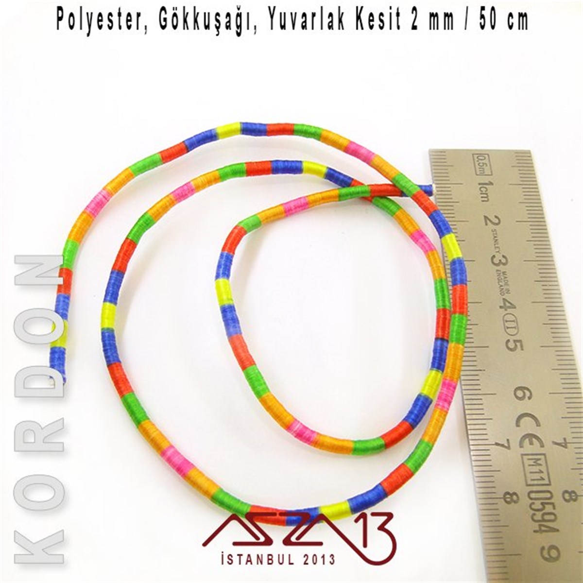 İpler, Kordonlar, MisinalarTAKI MALZEMEMarkasızGökkuşağı Nylon Fiber  Kordon / Paket İçeriği 0,5 m