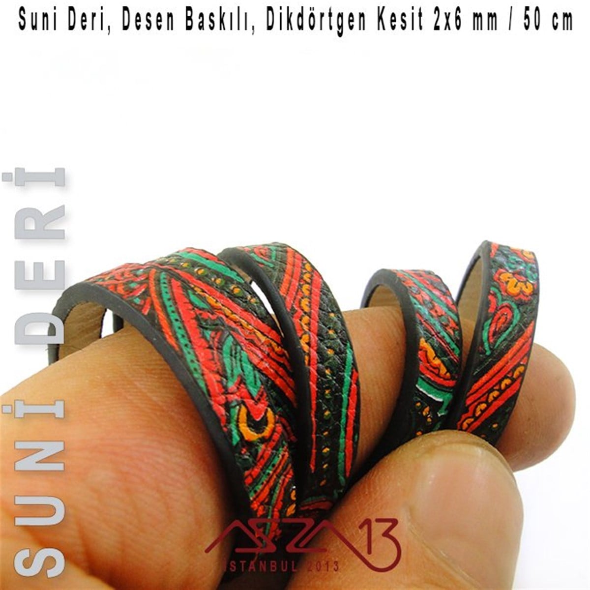 İpler, Kordonlar, MisinalarTAKI MALZEMEMarkasızYapay Deri 2x6 mm Desen Baskılı Kordon / Paket İçeriği 0,5 m