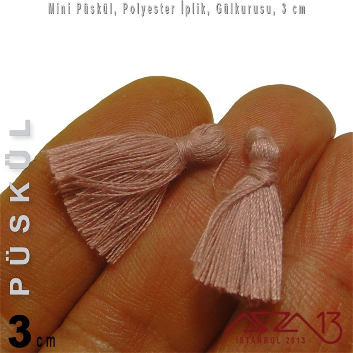 İpler, Kordonlar, MisinalarTAKI MALZEMEMarkasızGülkurusu ve Fıstık Yeşil - 3 cm Mini Püskül / 5 Adet