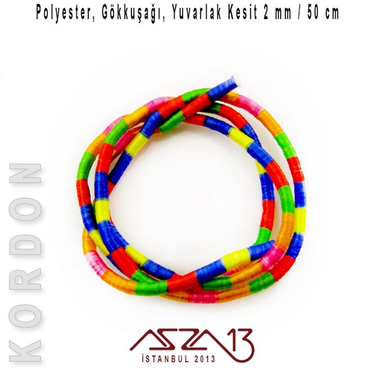 İpler, Kordonlar, MisinalarTAKI MALZEMEMarkasızGökkuşağı Nylon Fiber  Kordon / Paket İçeriği 0,5 m