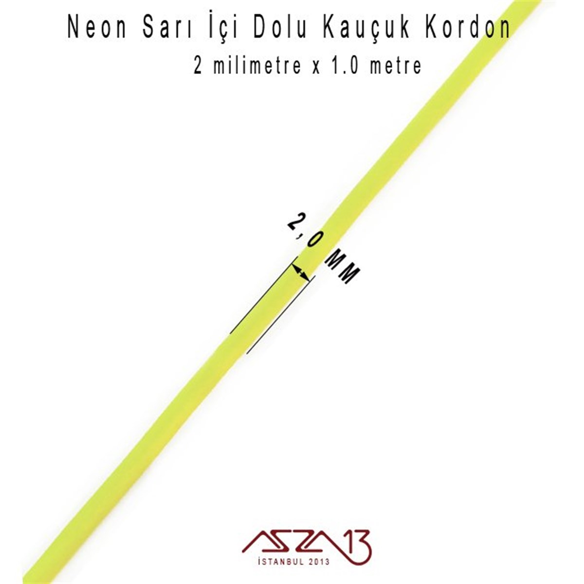 İpler, Kordonlar, MisinalarTAKI MALZEMEMarkasızNeon Sarı 2,00 mm Kauçuk Esnek Kordon / Paket İçeriği 1 m