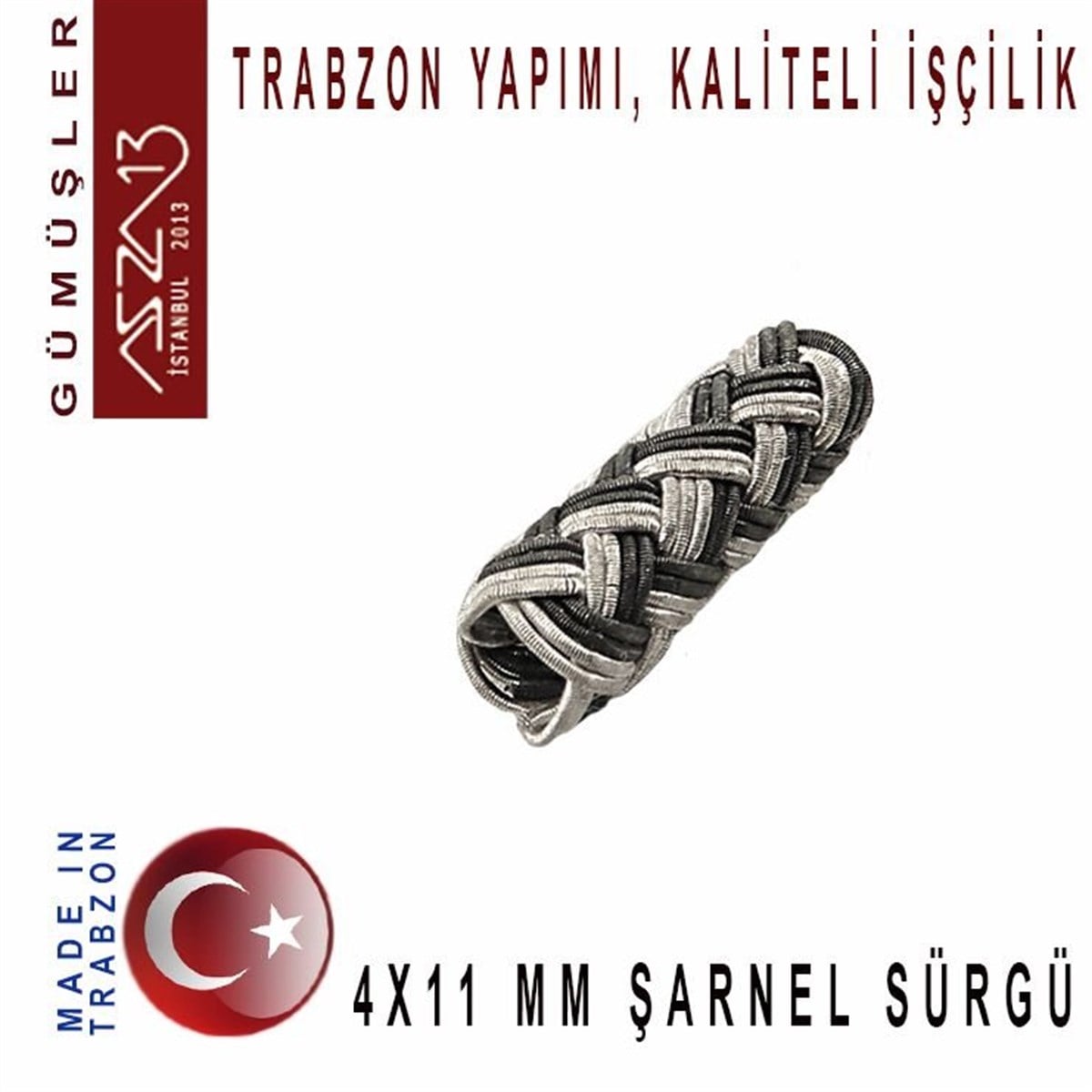 Kazaziye Tasarım MalzemeleriGÜMÜŞazza134x11 mm Şarnel 1000K Oksitli Gümüş Kazaziye Sürgü / Paket İçeriği 1Adet