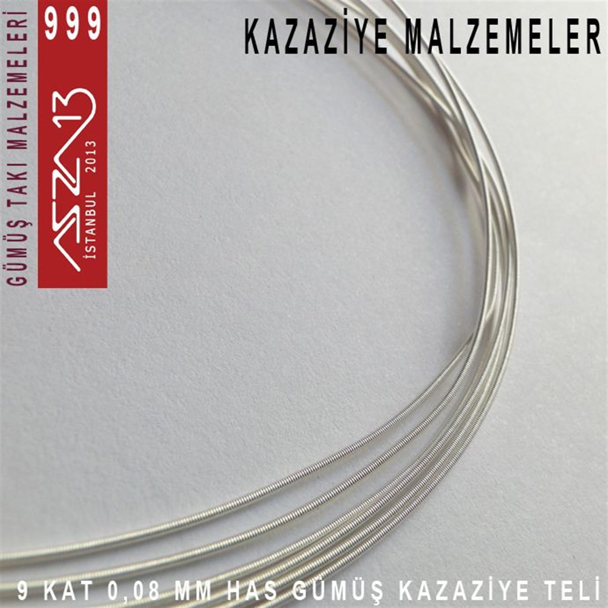 Kazaziye Tasarım MalzemeleriGÜMÜŞazza139 Kat (8 Mikron Telden), 140 cm, 1000K Gümüş Kazaziye Teli / Paket İçeriği 1 Adet