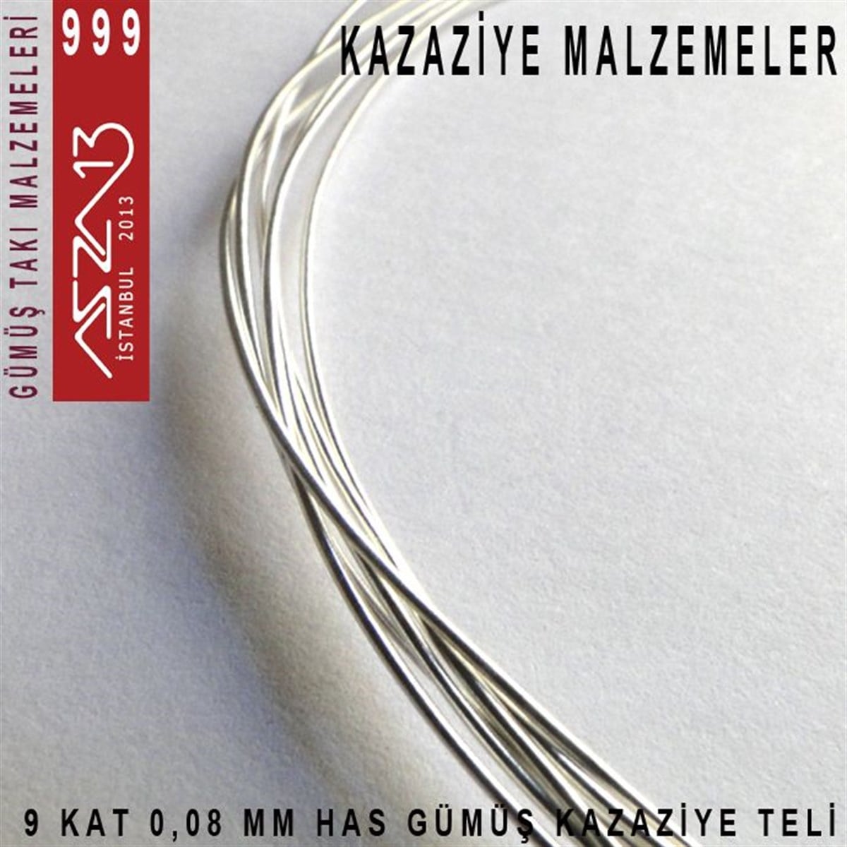 Kazaziye Tasarım MalzemeleriGÜMÜŞazza139 Kat (8 Mikron Telden), 140 cm, 1000K Gümüş Kazaziye Teli / Paket İçeriği 1 Adet