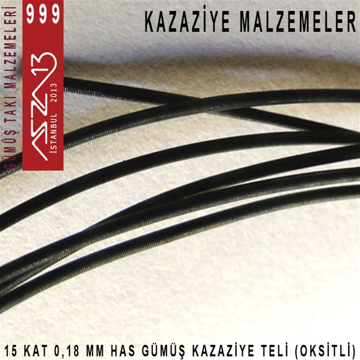 Kazaziye TelGÜMÜŞazza1315 Kat (18 Mikron Telden), 140 cm, 1000K Gümüş Oksitli Kazaziye Teli / Paket İçeriği 1 Adet