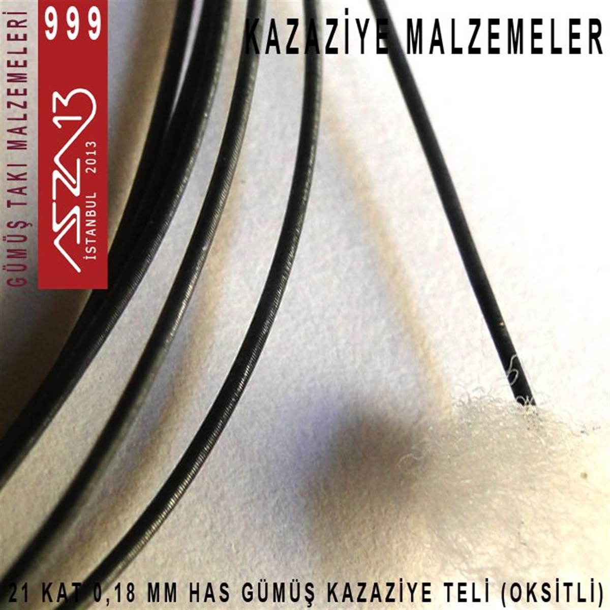 Kazaziye TelGÜMÜŞazza1321 Kat (18 Mikron Telden), 140 cm, 1000K Gümüş Oksitli Kazaziye Teli / Paket İçeriği 1 Adet
