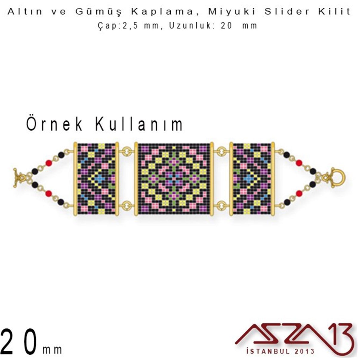 Kilit, KlipsTAKI MALZEMEMiyuki DelicaAltın / Gümüş Kaplama, 20 mm Miyuki Slider Kilit Kapama / Paket İçeriği 2 Adet
