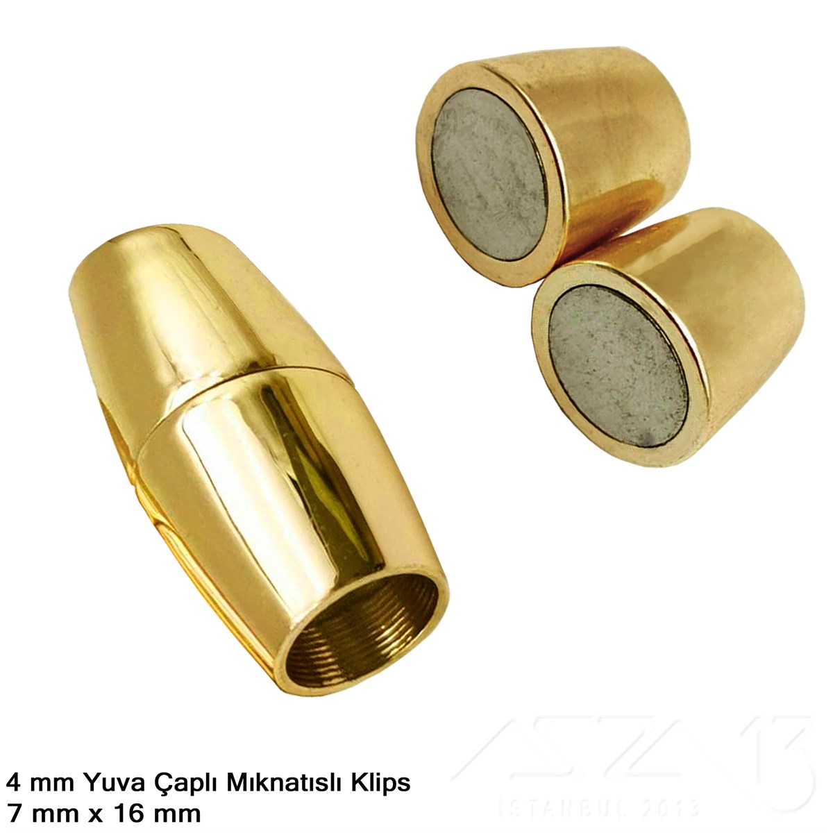 Klips, Kilit  / Mıknatıslı KlipsMıknatıslı Kilit, KlipsMarkasız06.Tm.61.Kt.128Klips - Mıknatıslı, Konik Silindir - Yuvalı ve Altın Kaplamalı - 4 mm / 1 Adet