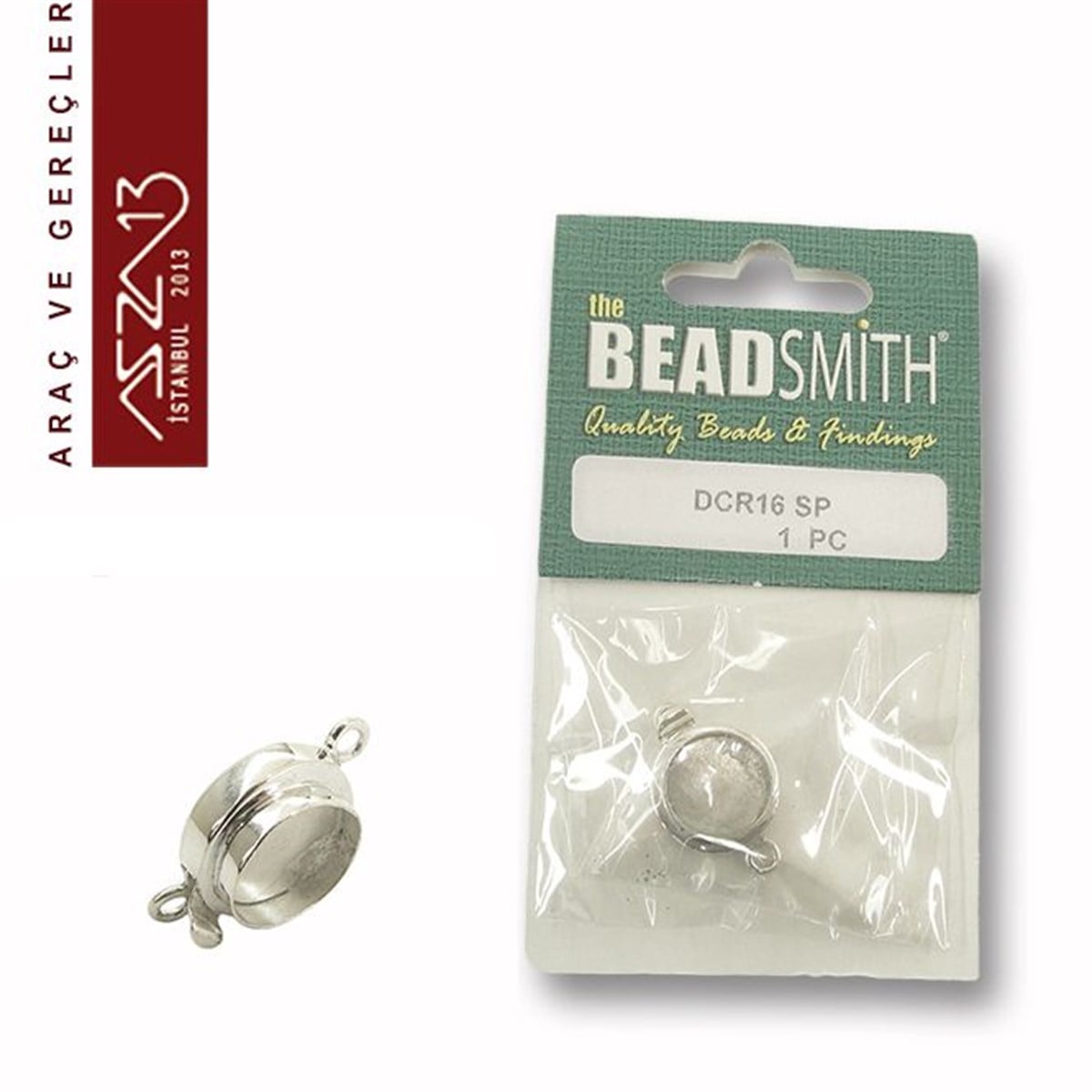 Klipsler, Kancalar, Bitler, Kapamalar, HalkalarTAKI MALZEMEBeadSmithGümüş Kaplama, 14 mm Yuva Çap'lı, Pim'li Klips / Paket İçeriği 1 Adet