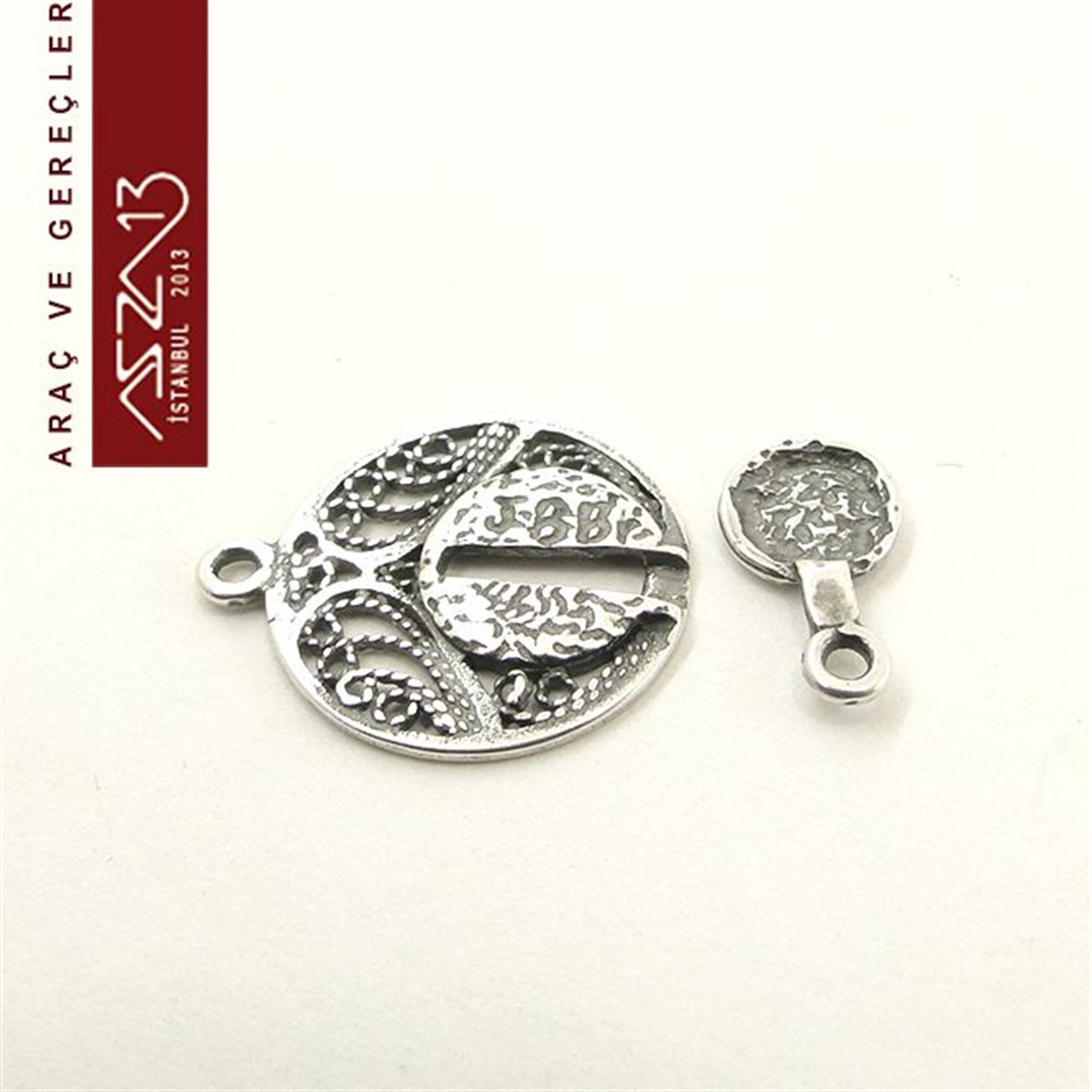 Klipsler, Kancalar, Bitler, Kapamalar, HalkalarTAKI MALZEMEBeadSmithAntik Gümüş Kaplama, 1,6x2,0 cm, Telkari Klips / Paket İçeriği 1 Adet