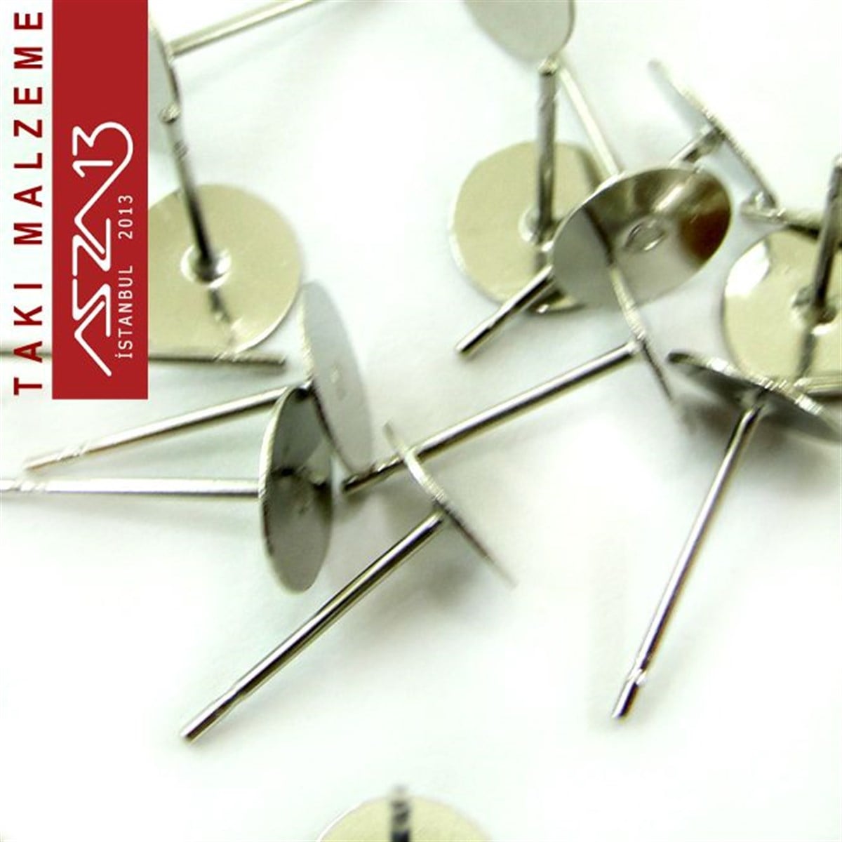 Klipsler, Kancalar, Bitler, Kapamalar, HalkalarTAKI MALZEMEMarkasızNikel Kaplamalı - 7 mm - Aynalı Küpe Çivisi / 20 Adet