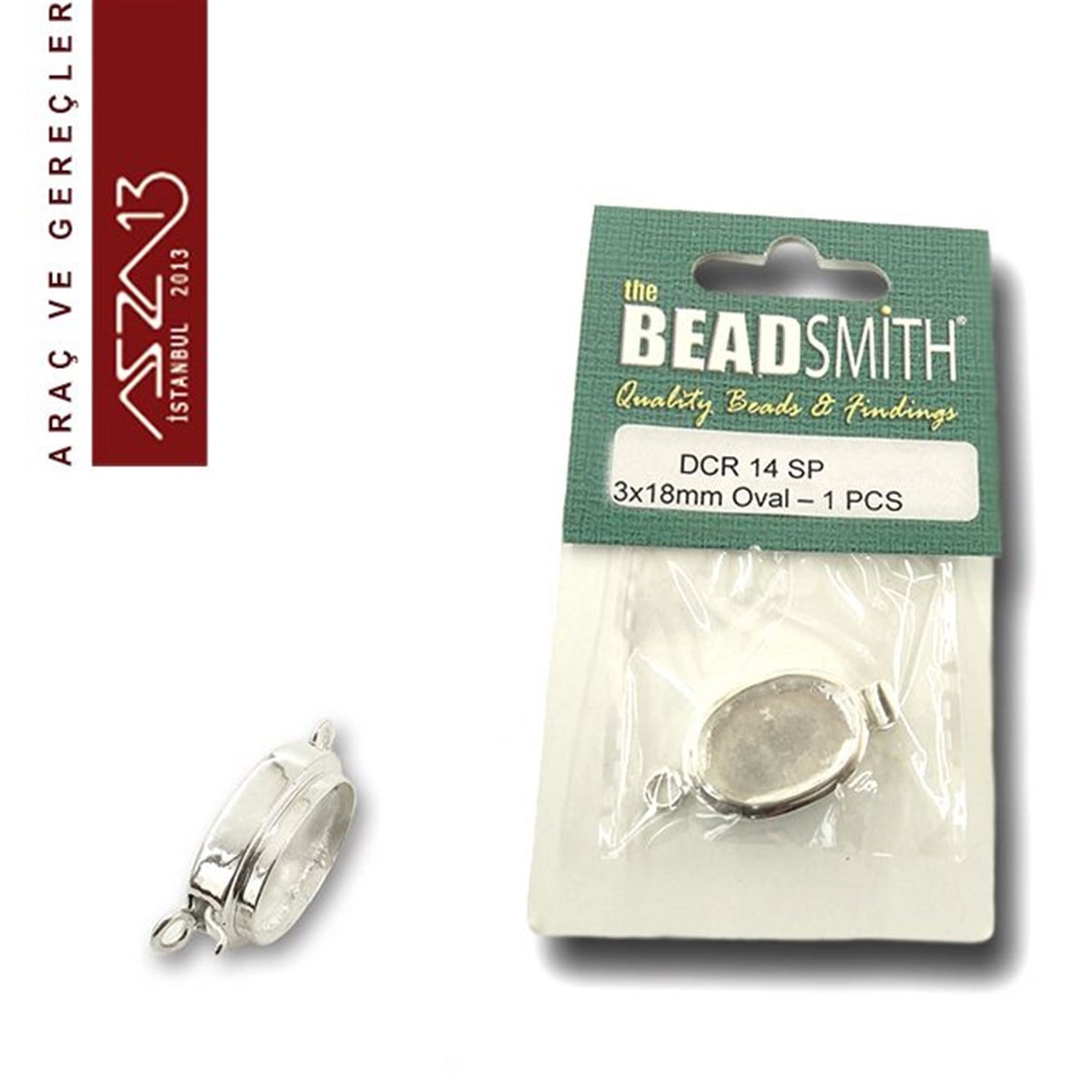Klipsler, Kancalar, Bitler, Kapamalar, HalkalarTAKI MALZEMEBeadSmithGümüş Kaplama, 13x18 mm Yuva Çap'lı, Pim'li Klips / Paket İçeriği 1 Adet