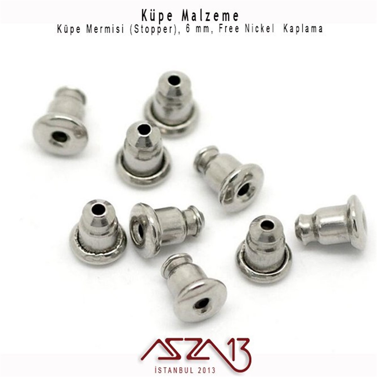 Klipsler, Kancalar, Bitler, Kapamalar, HalkalarTAKI MALZEMEMarkasızNikel Kaplamalı Pirinç Küpe Mermisi (Arkası) / Paket İçeriği 20 Adet