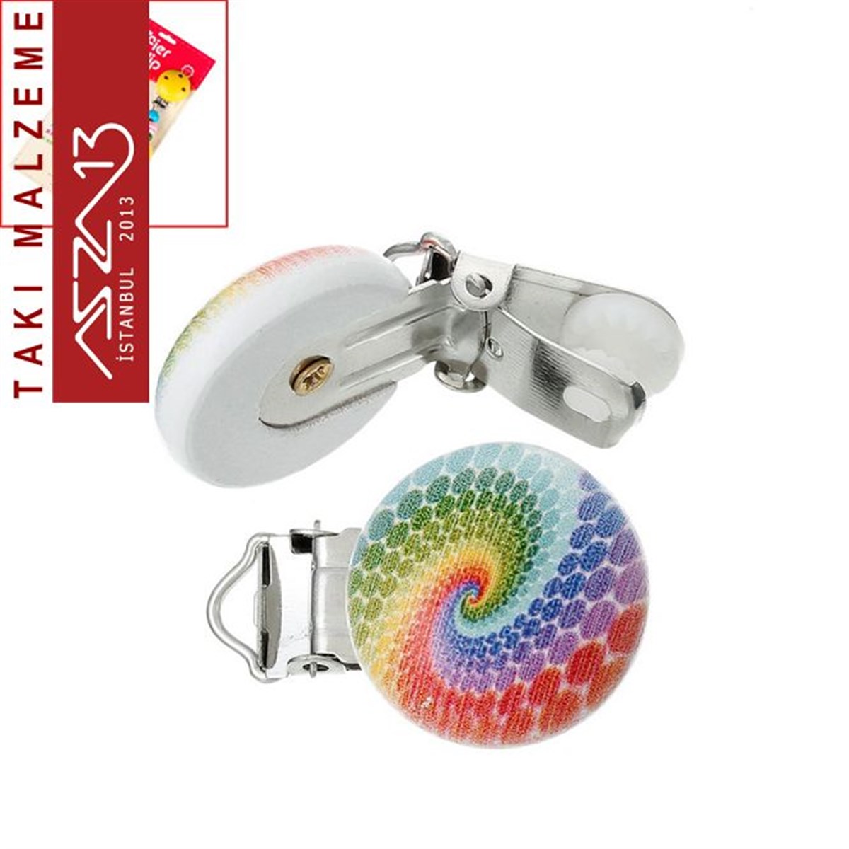 Klipsler, Kancalar, Bitler, Kapamalar, HalkalarTAKI MALZEMEMarkasızGökkuşağı - Ahşap Emzik Klipsi / Paket İçeriği 1 Adet