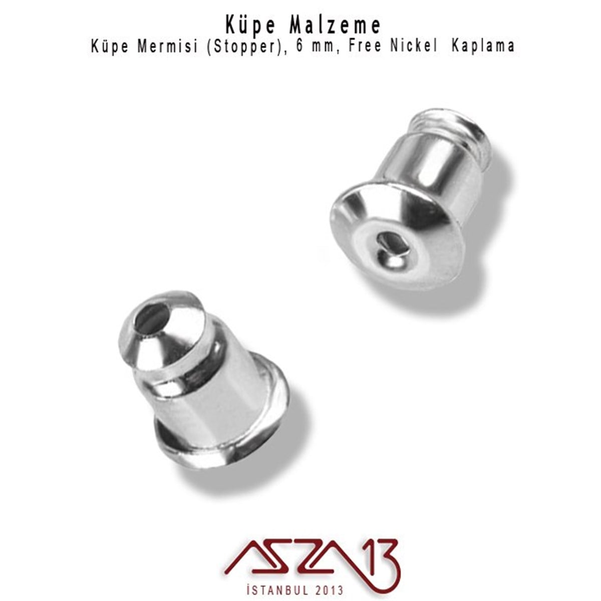 Klipsler, Kancalar, Bitler, Kapamalar, HalkalarTAKI MALZEMEMarkasızNikel Kaplamalı Pirinç Küpe Mermisi (Arkası) / Paket İçeriği 20 Adet
