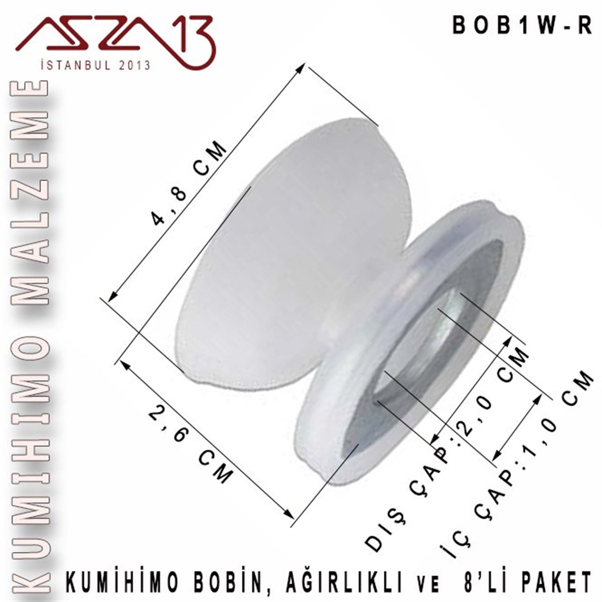 Kumihimo BobinALET, ARAÇ ve GEREÇBeadSmithKumihimo Bobin 4,8 cm (Ağırlıklı) / 8'li Orijinal Paket
