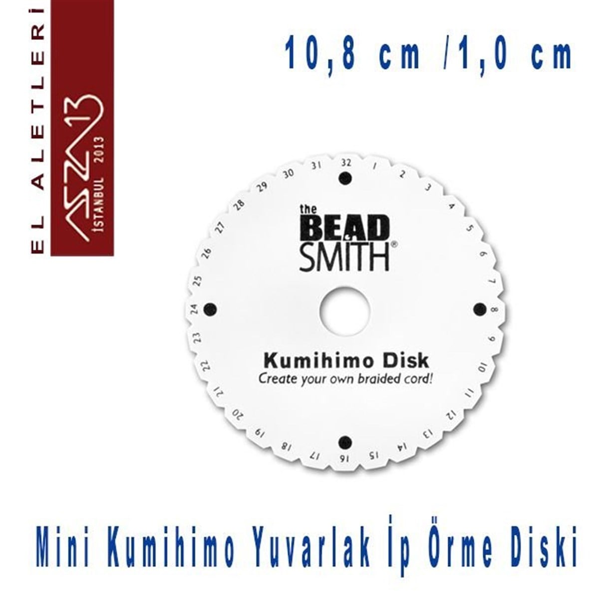 Kumihimo DiskALET, ARAÇ ve GEREÇBeadSmithMini Kumihimo Yuvarlak Disk (İp Örme Aparatı)