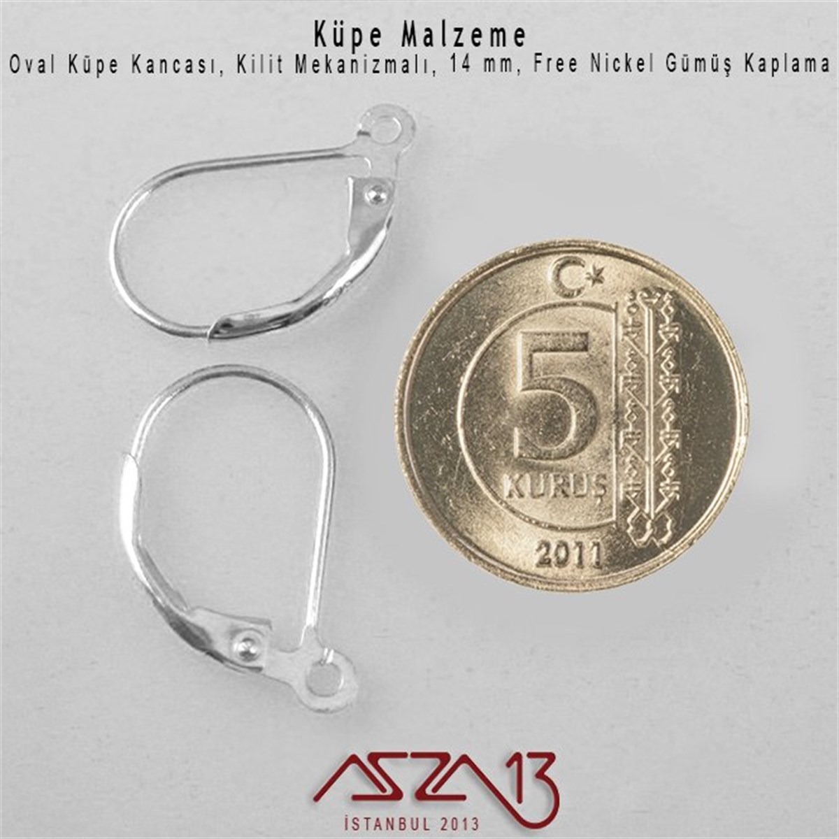 Küpe MalzemeleriTAKI MALZEMEMarkasızGümüş Kaplamalı, Damla Şekilli Kilitli Küpe Kancası / Paket İçeriği 5 Çift