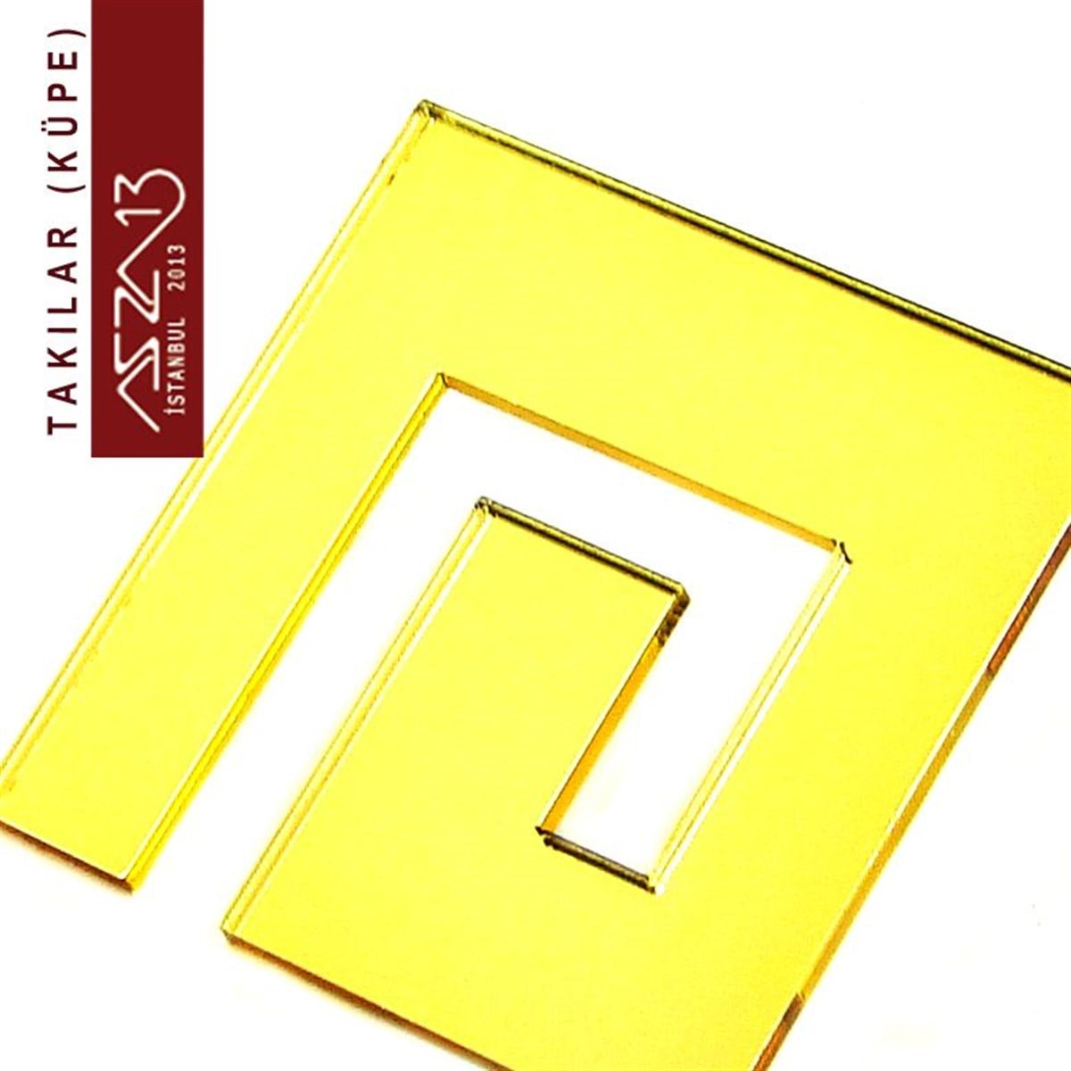 KüpeTAKIMarkasızAltın Renkli Plexiglass Küpe