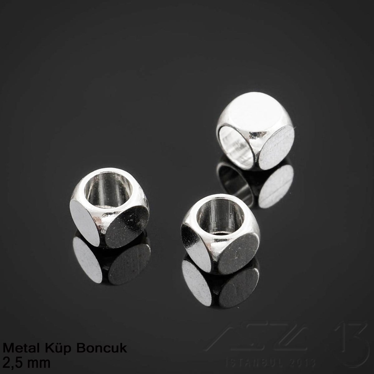 Metal Ara Malzeme / Metal Boncuk Malzeme / Yuvarlak Metal BoncukMetal Boncuk MalzemeMarkasız06.Tm.Mm.Bm.46Metal Boncuk - Küp - 2,5 mm - Gümüş Kaplama / 60 Adet