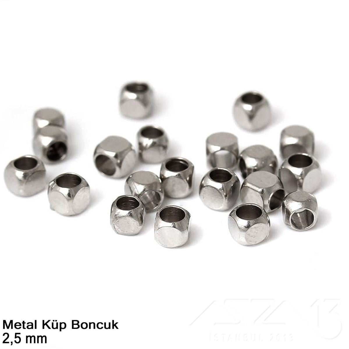 Metal Ara Malzeme / Metal Boncuk Malzeme / Yuvarlak Metal BoncukMetal Boncuk MalzemeMarkasız06.Tm.Mm.Bm.47Metal Boncuk - Küp - 2,5 mm - Nikel Kaplama / 60 Adet