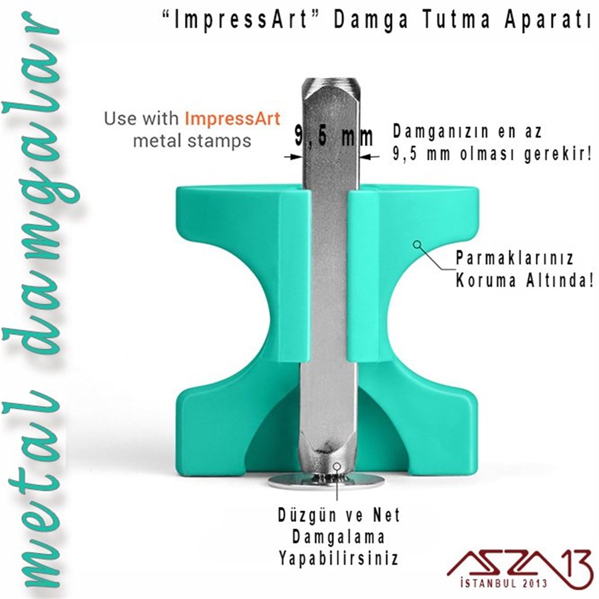 Metal Rakam Damga SetiALET, ARAÇ ve GEREÇImpressArtMetal Damga Çubuğu Tutacağı, 9,5 mm