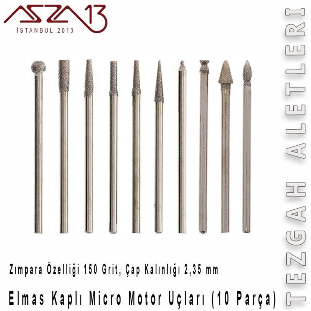 Mikro Motor Uç SetiALET, ARAÇ ve GEREÇBeadSmithElmas Kaplamalı Mikro Motor Uç Seti (10 Parça)