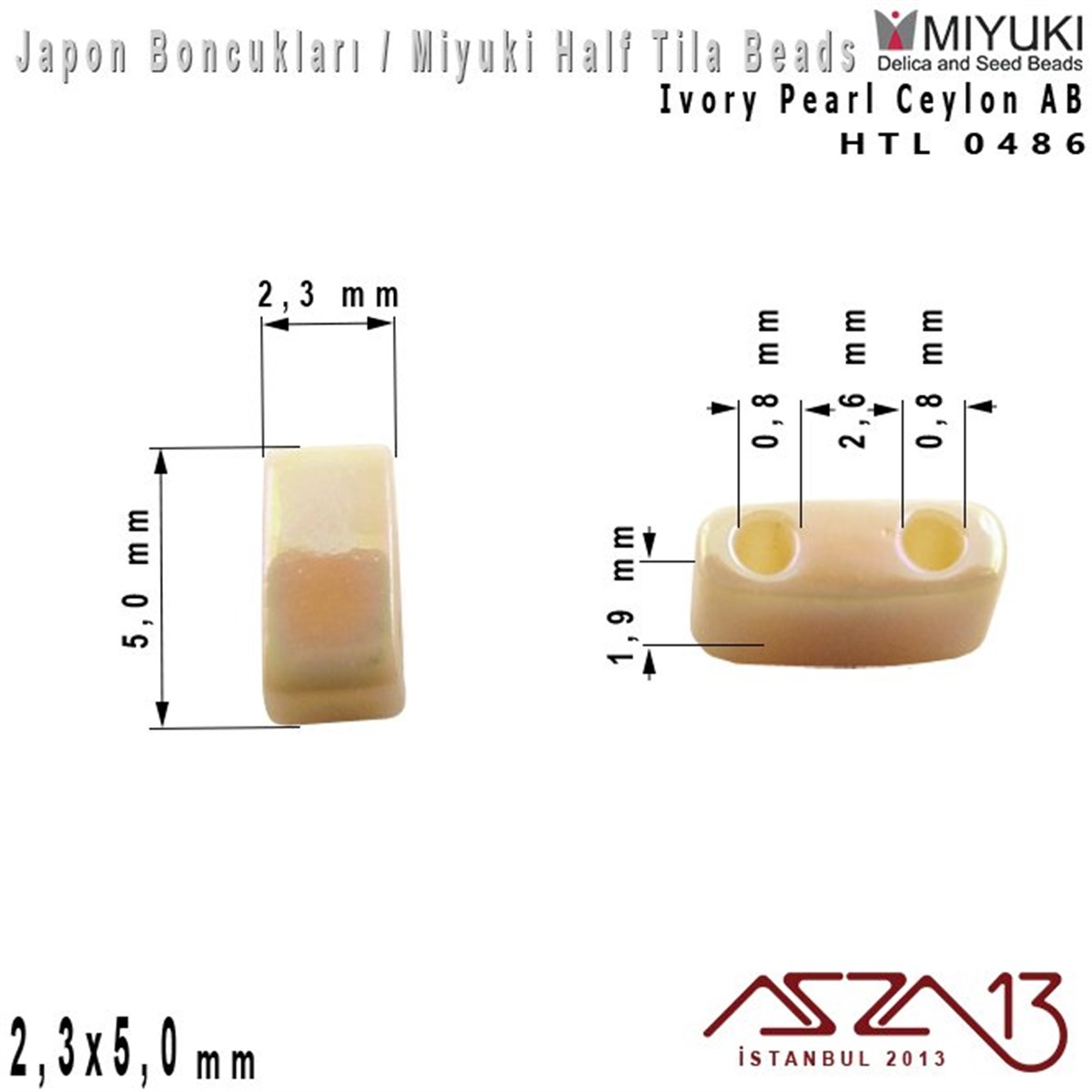 Miyuki Tila BoncukBONCUK ve TAŞMiyukiHalf Tila Boncuk - Ivory Pearl Ceylon AB - HTL0486 / 48 Adet