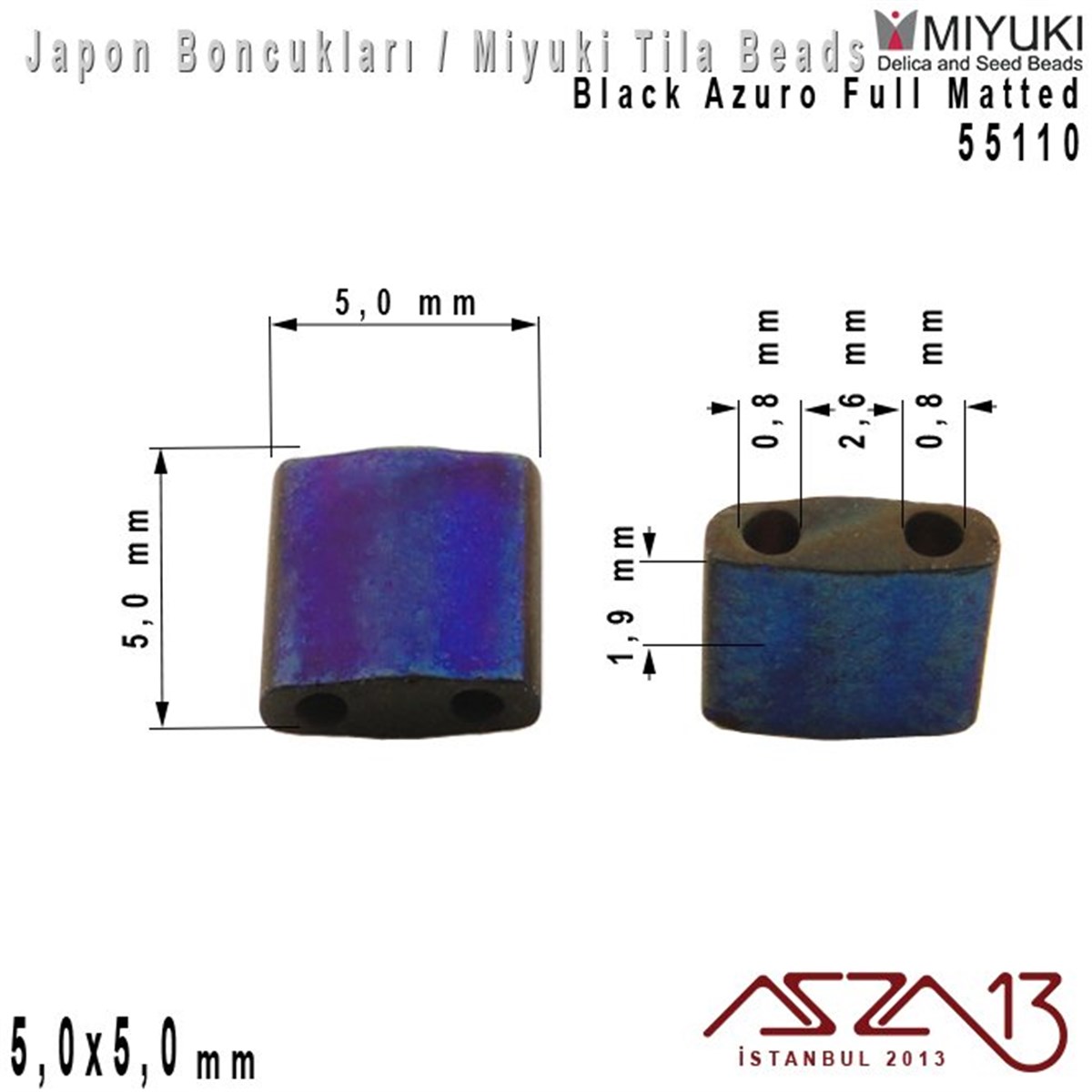 Miyuki Tila BoncukBONCUK ve TAŞMiyukiTila Boncuk - Black Azuro Full Matted - 55110 / 24 Adet
