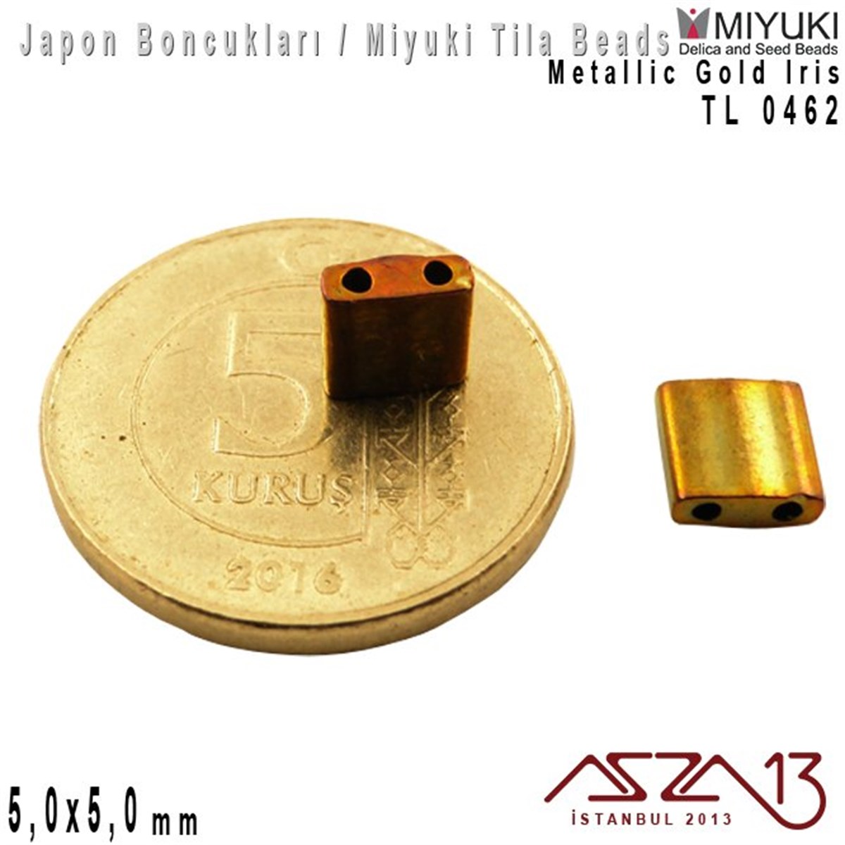 Miyuki Tila BoncukBONCUK ve TAŞMiyukiTila Boncuk - Metallic Gold Iris - TL0462 / 24 Adet