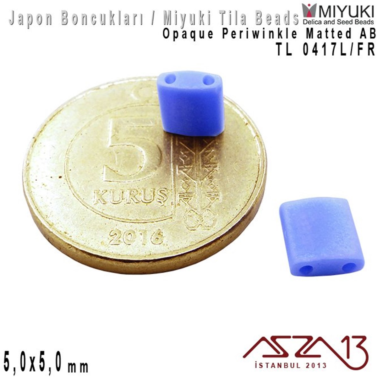 Miyuki Tila BoncukBONCUK ve TAŞMiyukiTila Boncuk - Opaque Periwinkle Matted AB - TL0417L/FR / 24 Adet
