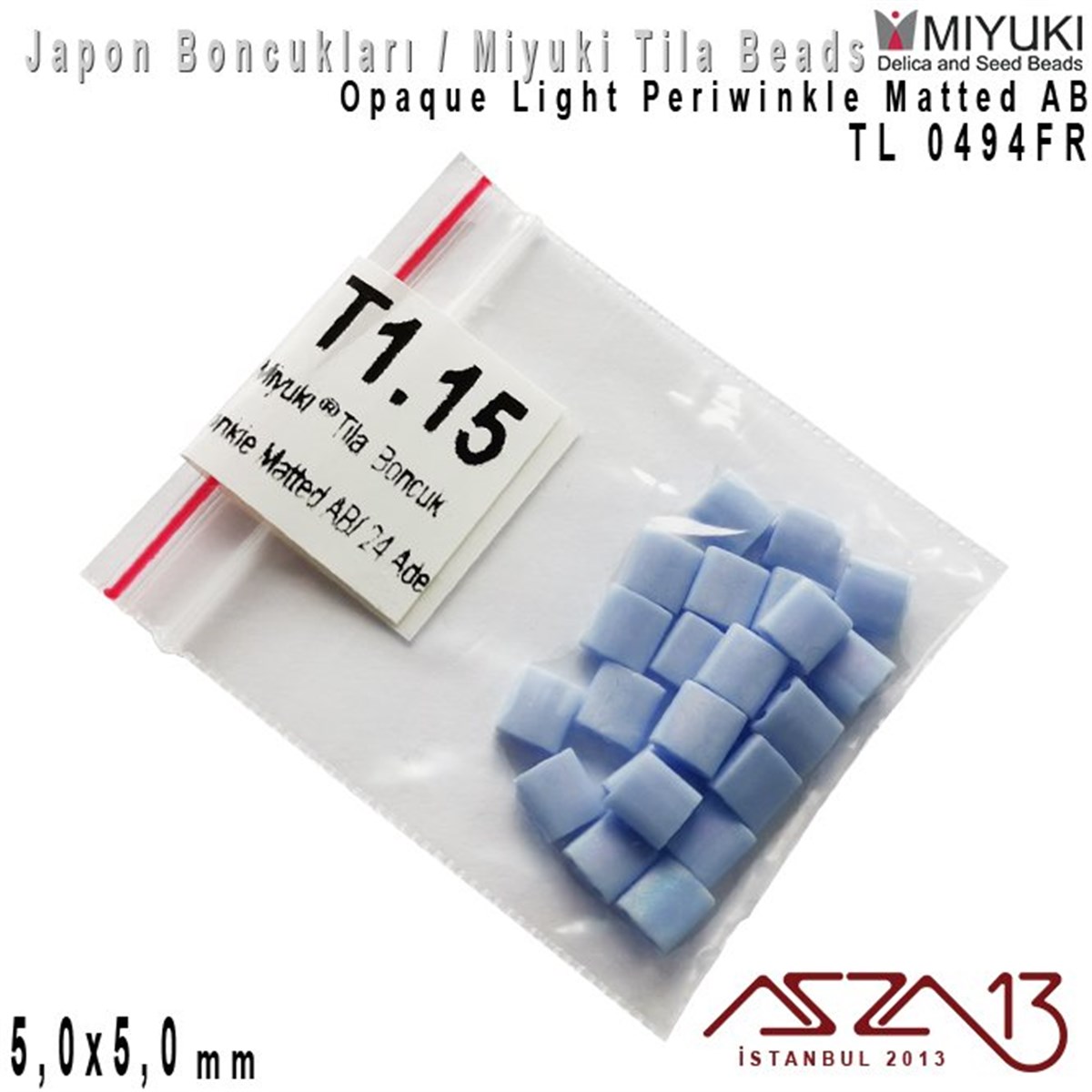 Miyuki Tila BoncukBONCUK ve TAŞMiyukiTila Boncuk - Opaque Light Periwinkle Matted AB - TL0494FR / 24 Adet