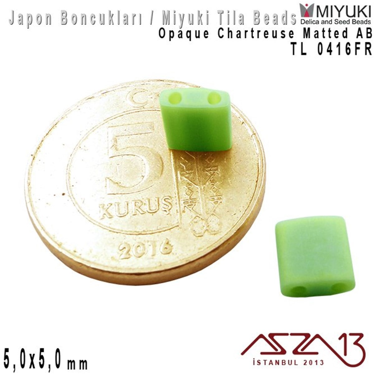 Miyuki Tila BoncukBONCUK ve TAŞMiyukiTila Boncuk - Opaque Light Chartreuse Matted AB - TL0416FR / 24 Adet