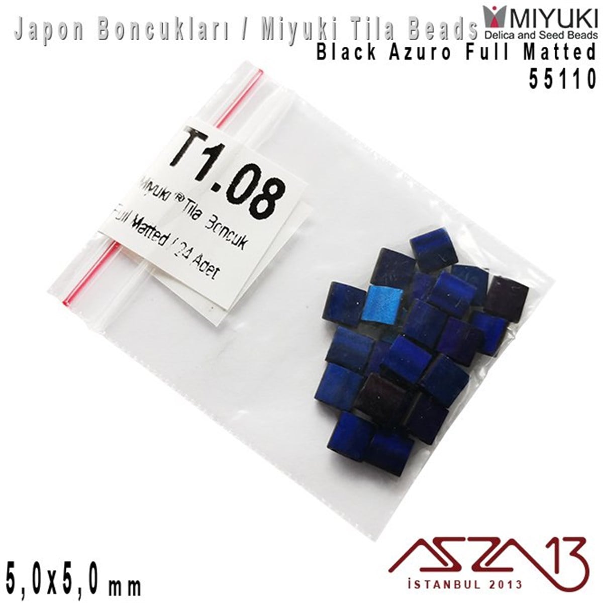 Miyuki Tila BoncukBONCUK ve TAŞMiyukiTila Boncuk - Black Azuro Full Matted - 55110 / 24 Adet