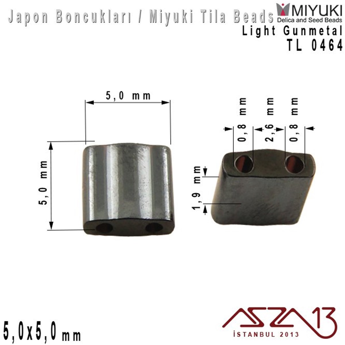 Miyuki Tila BoncukBONCUK ve TAŞMiyukiTila Boncuk - Light Gunmetal - TL0464 / 24 Adet