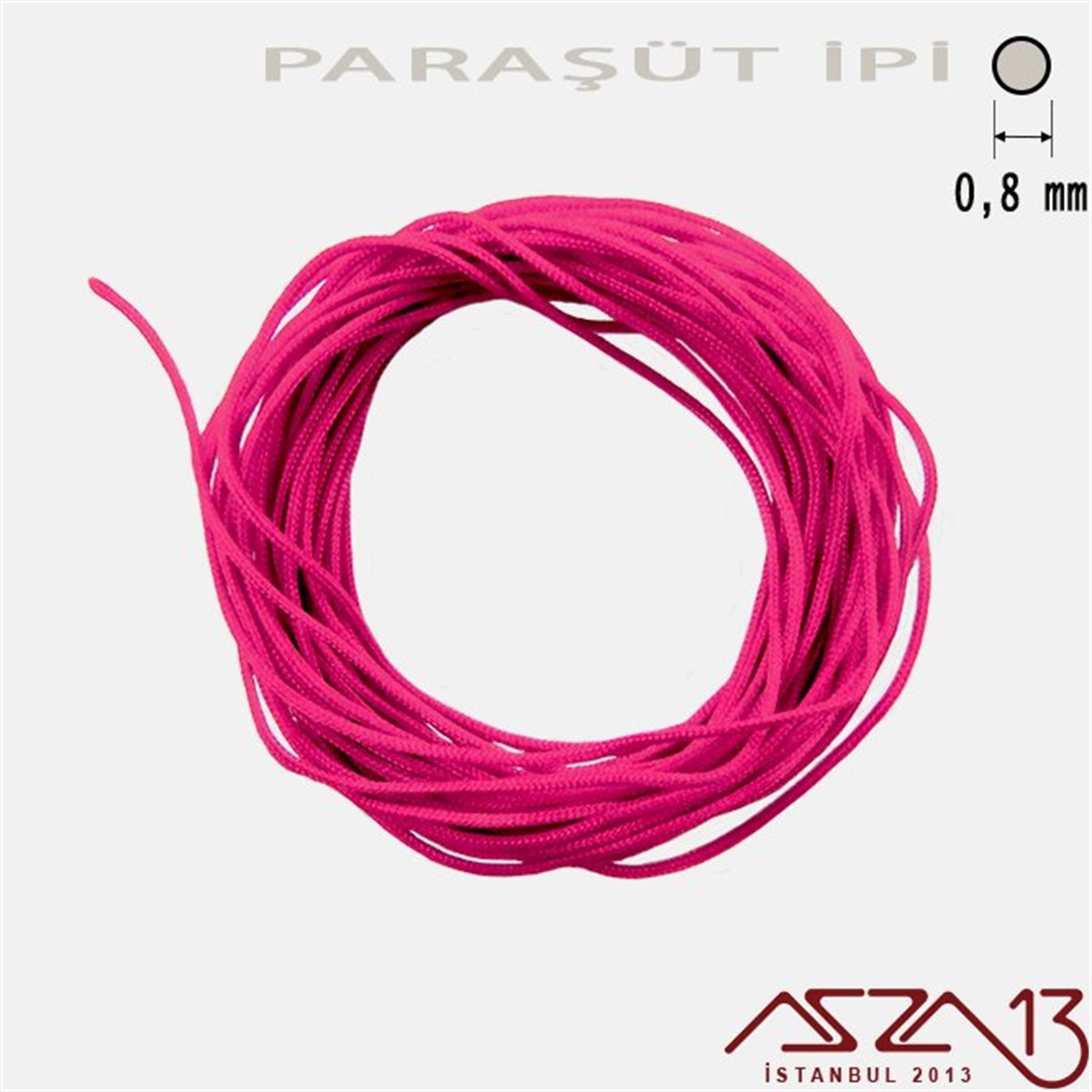 Paraşüt İplerTAKI MALZEMEMarkasızKoyu Pembe 0,8 mm Paraşüt İp (Bobin 100 metre)
