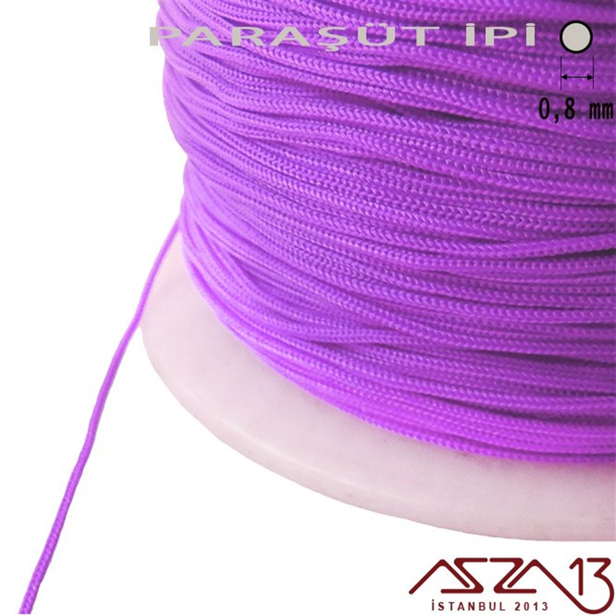 Paraşüt İplerTAKI MALZEMEMarkasızMor 0,8 mm Paraşüt İp (Bobin 100 metre)