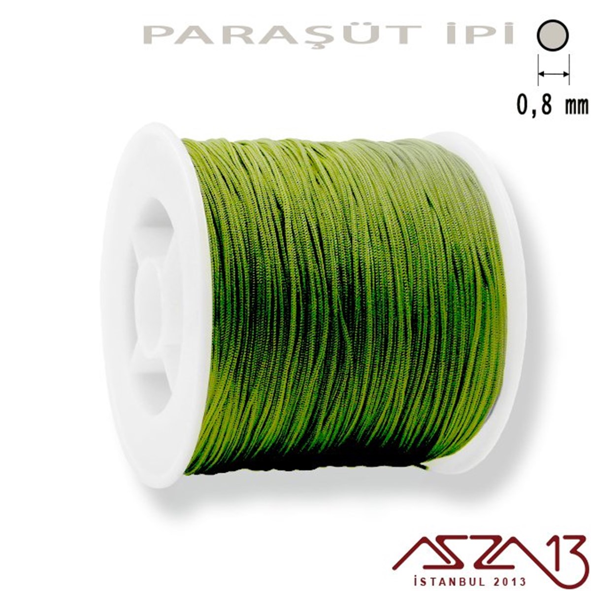 Paraşüt İplerTAKI MALZEMEMarkasızZeytin Yeşil 0,8 mm Paraşüt İp (Bobin 100 metre)