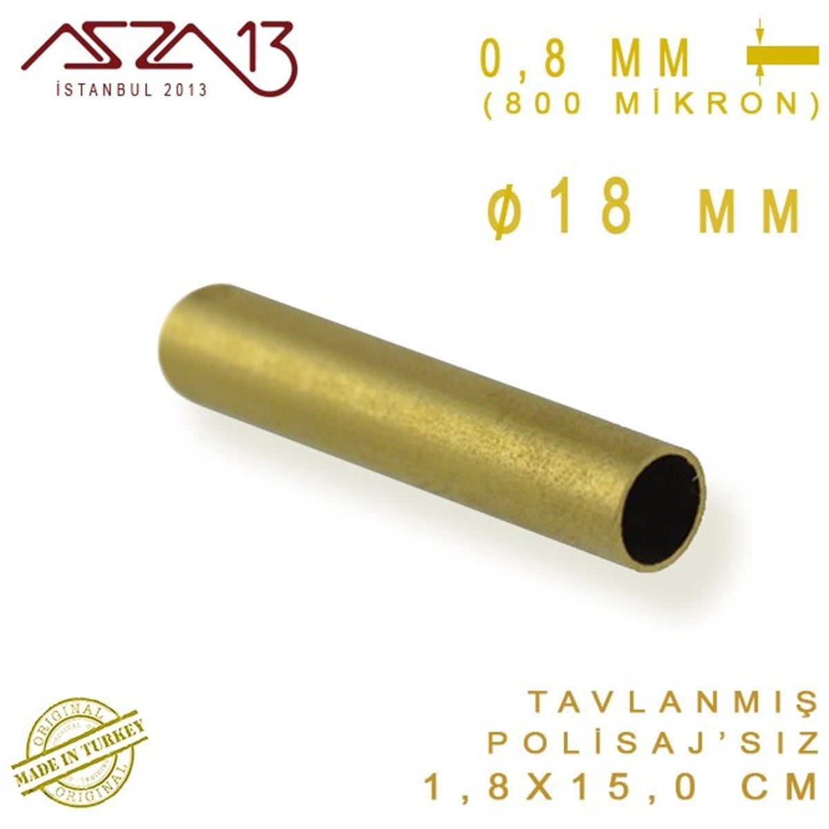 Pirinç BoruMETALMarkasızPirinç Boru (18 mm x 150 mm)