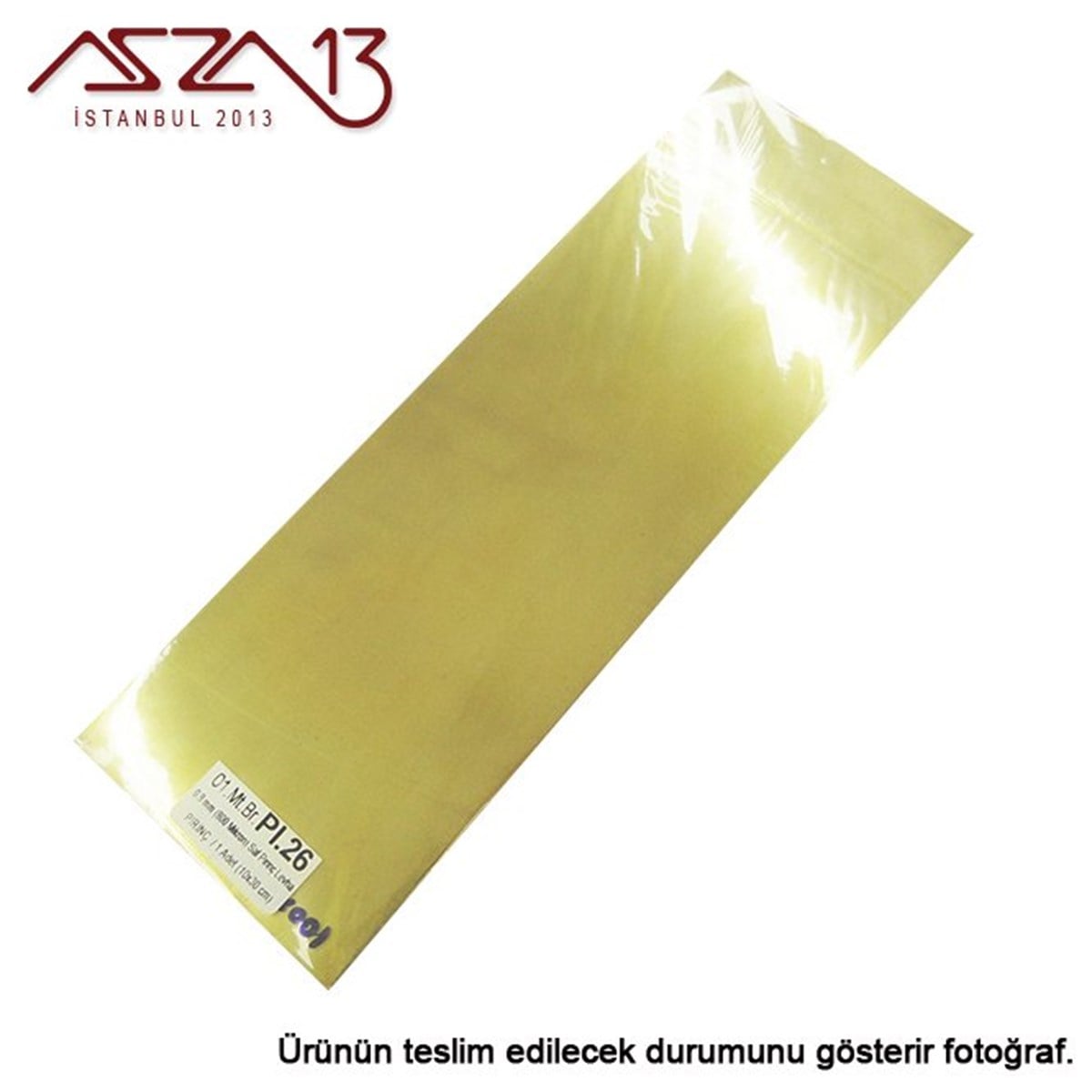 Pirinç Plaka Levha TabakaMETALMarkasız0.8 mm Pirinç Levha (100 mm x 300 mm)
