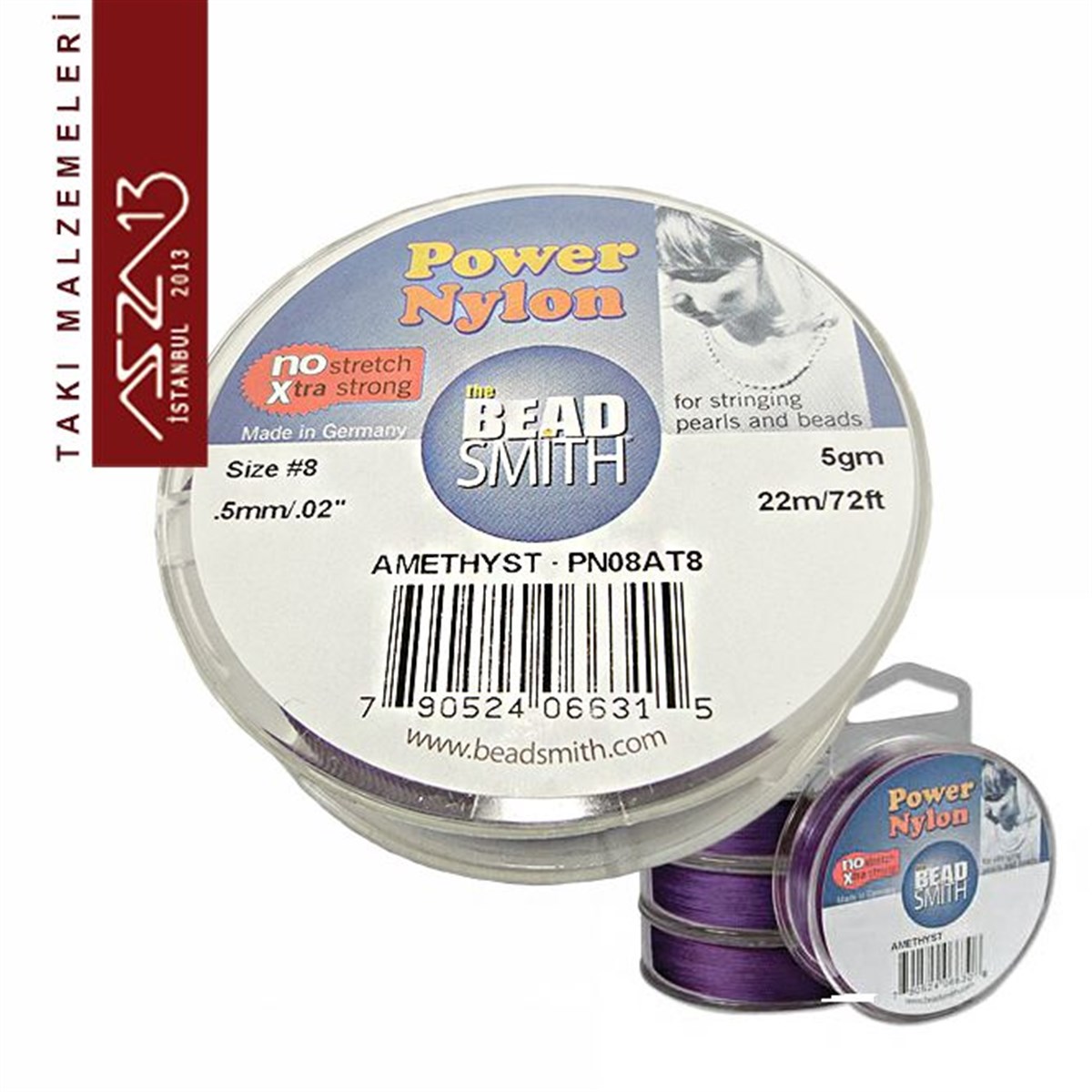 Power Naylon Fiber İplikTAKI MALZEMEBeadSmith0,5 mm Power Nylon Fiber İplik / Ametis