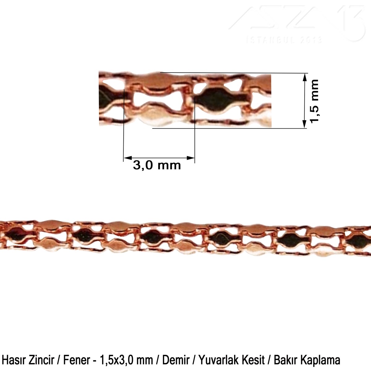 Rose Altın Kaplama 3 mm Pirinç Kristal Taşlı  Zincir / Paket İçeriği 1 MetreZincirTAKI, HOBİ, TAKI MALZEMELERİ, TOHO, MIYUKI DELICA, KUMİHİMO DİSK, SWAROVSKI KRİSTAL, TAKI TASARIMIZincirMarkasız06.Tm.63.Zn.16Zincir - Hasır Tip - Fener, Yuvarlak Kesit 1,5 mm - Bakır Kaplama / 1 Metre