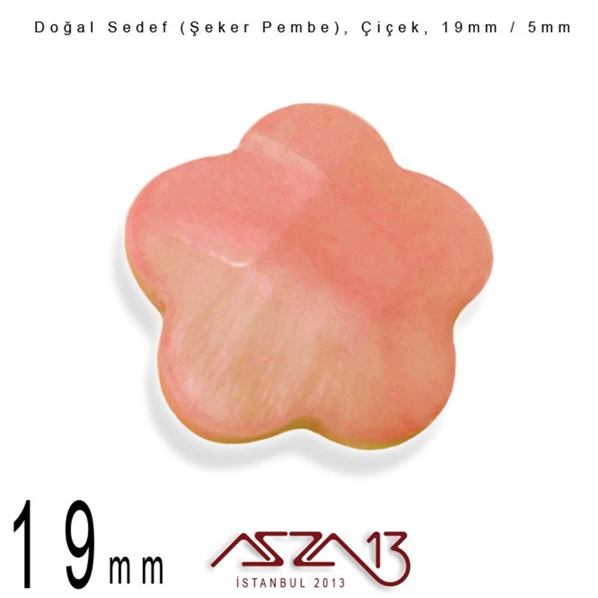 Sedef Taş ve BoncukBONCUK ve TAŞMarkasız19 mm Şeker Pembe, Doğal Sedef Çiçek Boncuk / Paket İçeriği 8 Adet