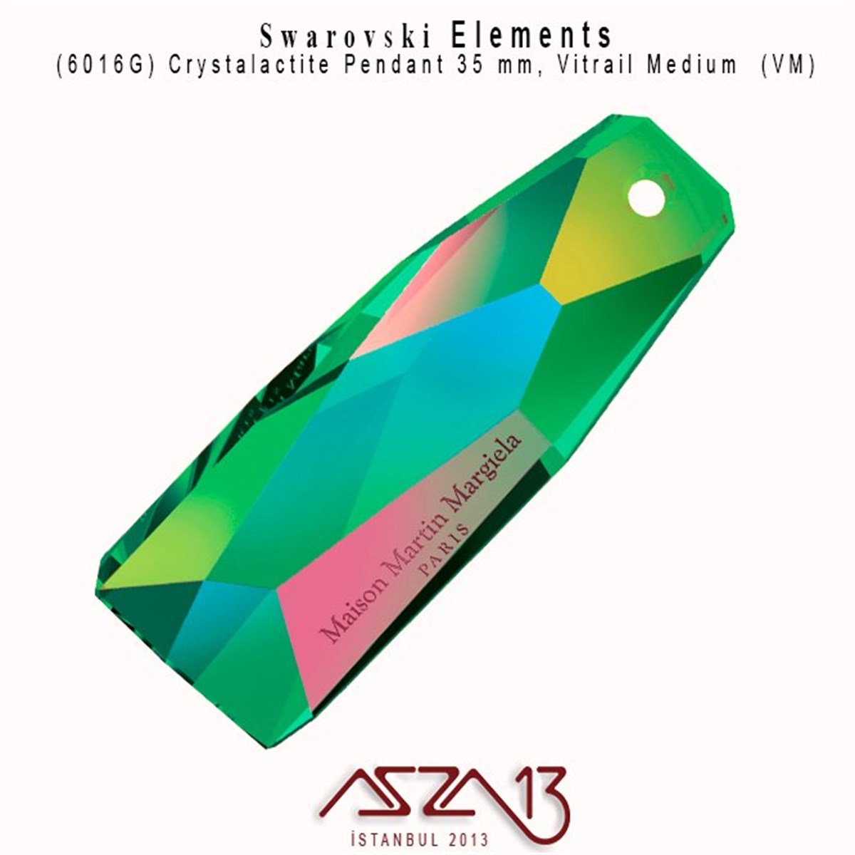 Swarovski Elements PendantSWAROVSKI®  ELEMENTSSwarovski6018G 001 VM (Crystal Vitrail Medium) The Petite Crystalactite 35 mm / Paket İçeriği 1 Adet