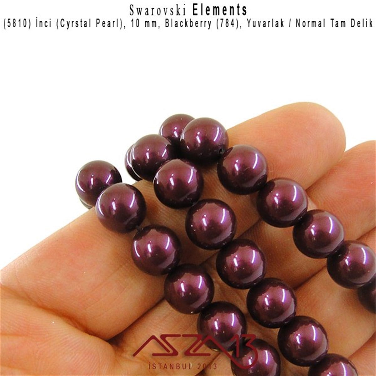 Swarovski Elements ÜrünleriSWAROVSKI®  ELEMENTSSwarovski5810-784 Crystal Blackberry Pearl 10 mm (İnci) / 15 Adet