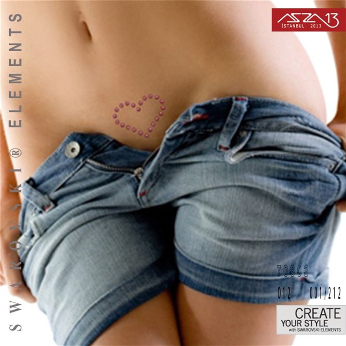 Swarovski Elements ÜrünleriSWAROVSKI®  ELEMENTSSwarovski70803 012 001/212 (Crystal/Aqua) Crystal Tattoo (Vücut Dövmesi)