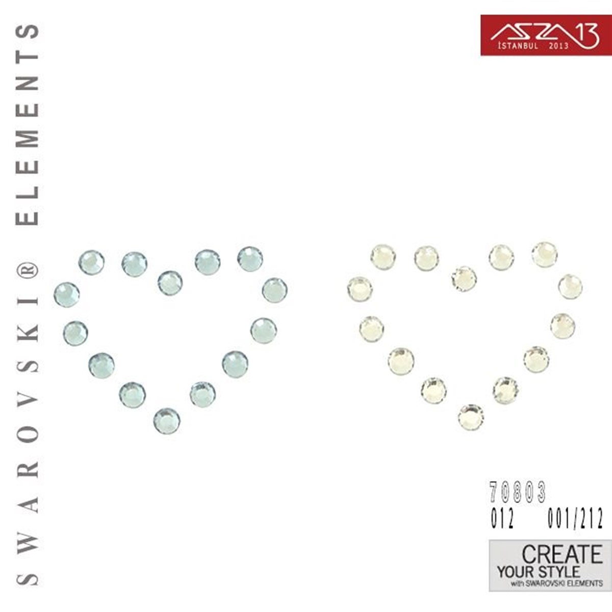 Swarovski Elements ÜrünleriSWAROVSKI®  ELEMENTSSwarovski70803 012 001/212 (Crystal/Aqua) Crystal Tattoo (Vücut Dövmesi)