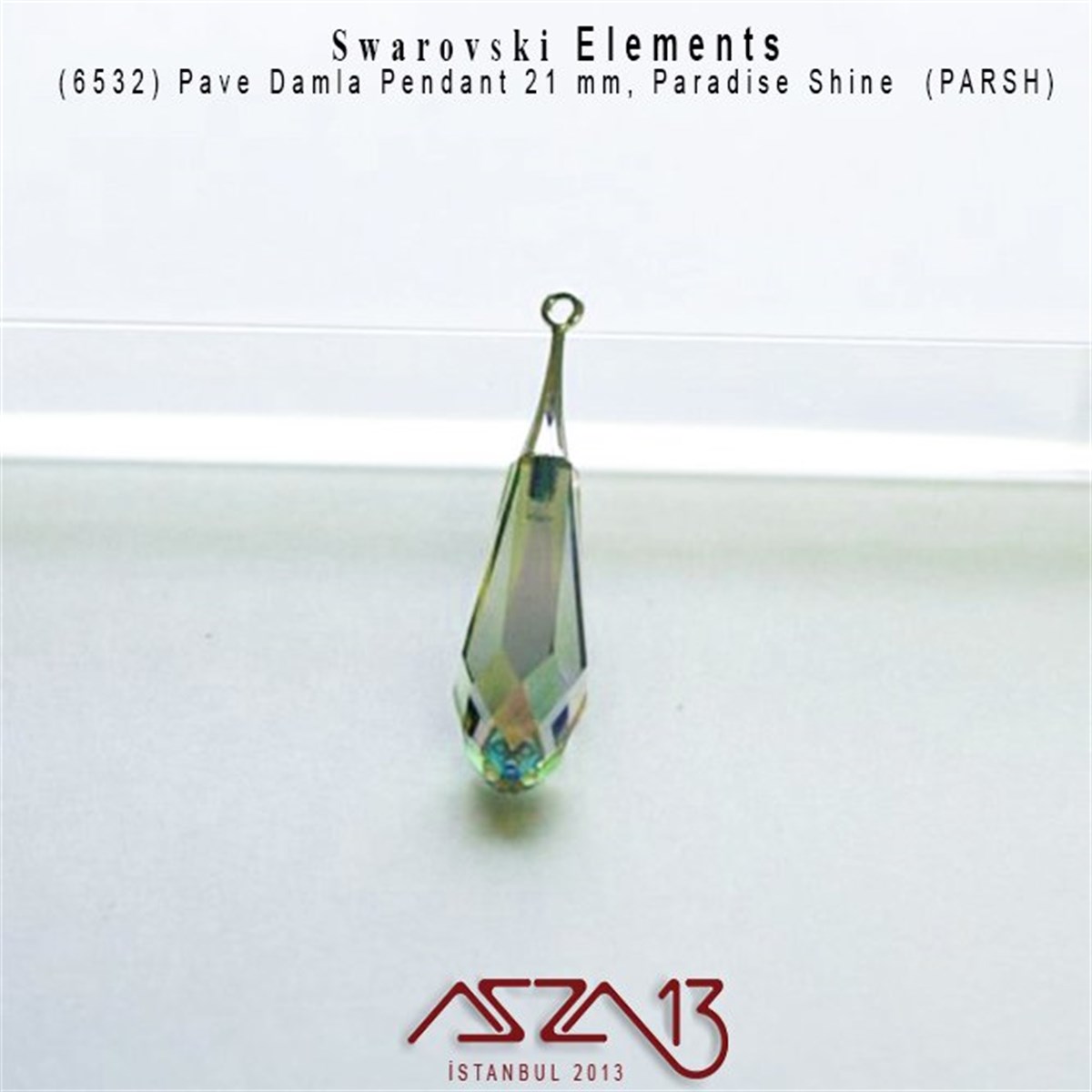 Swarovski Elements ÜrünleriSWAROVSKI®  ELEMENTSSwarovski6532  001 PARSH (Crystal Paradise Shine) Pure Drop Pendant 21 mm / Paket İçeriği 1 Adet